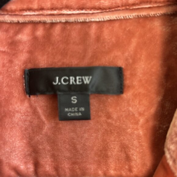 J. Crew Velvet Popover Patch Pockets Copper Pink Cozy Boho Shirt Size Small - Picture 4 of 8
